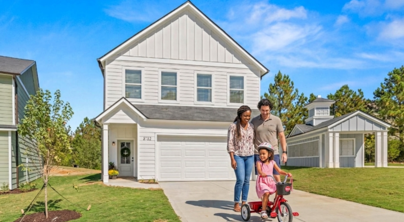 Families enjoy their very own front yards and private driveways