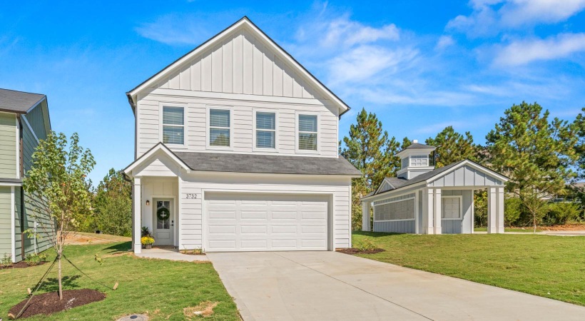 a house with a garage